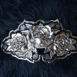 Stars And Strips Brand Silver Floral Belt Buckle